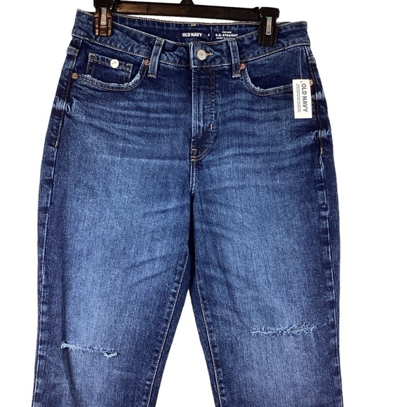 Old Navy O.G. Straight High Rise Jeans Size 8 Blue - Picture 2 of 7